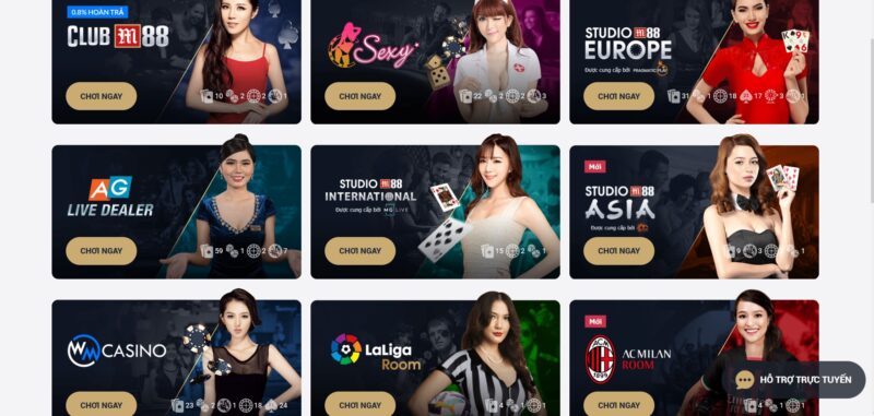 Casino trực tuyến M88 đa dạng trò chơi
